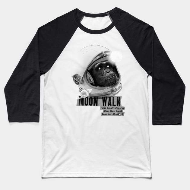 Space monkey Baseball T-Shirt by dracoimagem